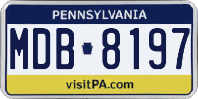 PA license plate MDB8197