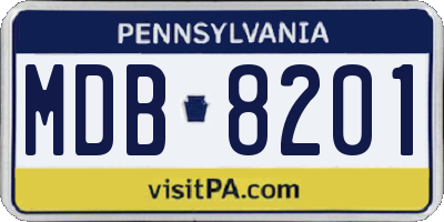 PA license plate MDB8201