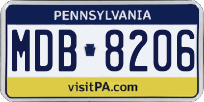 PA license plate MDB8206