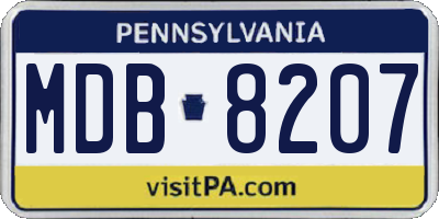 PA license plate MDB8207