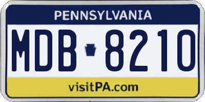 PA license plate MDB8210