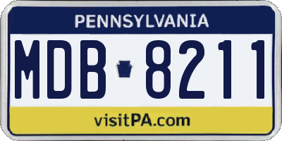 PA license plate MDB8211