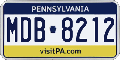 PA license plate MDB8212
