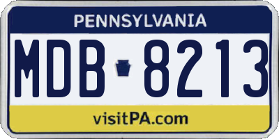 PA license plate MDB8213