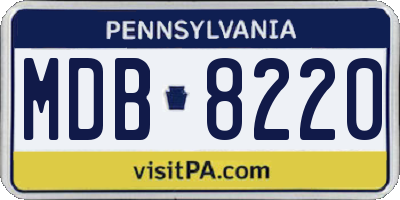 PA license plate MDB8220