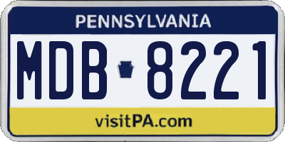 PA license plate MDB8221