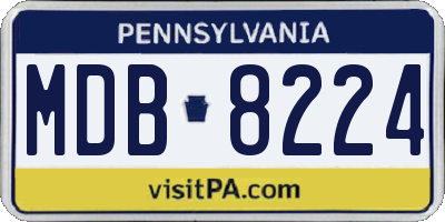 PA license plate MDB8224