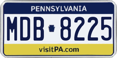 PA license plate MDB8225