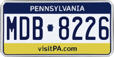 PA license plate MDB8226