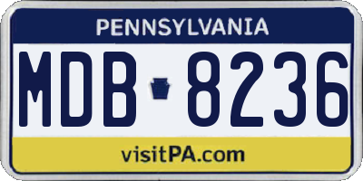 PA license plate MDB8236