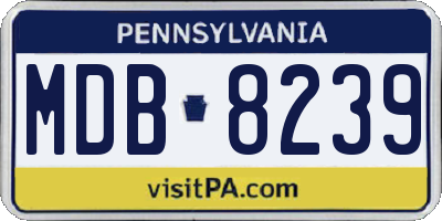 PA license plate MDB8239