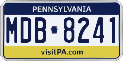 PA license plate MDB8241