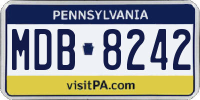 PA license plate MDB8242