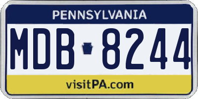 PA license plate MDB8244