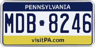 PA license plate MDB8246