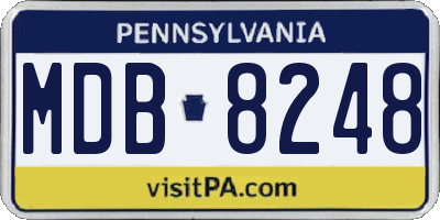 PA license plate MDB8248