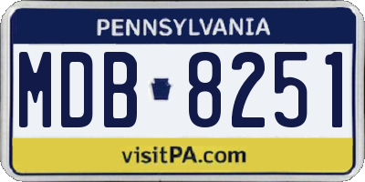 PA license plate MDB8251