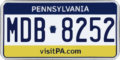 PA license plate MDB8252