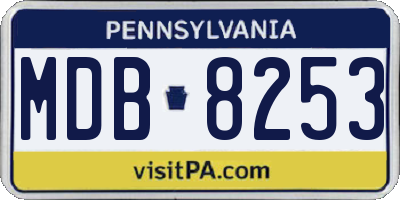 PA license plate MDB8253