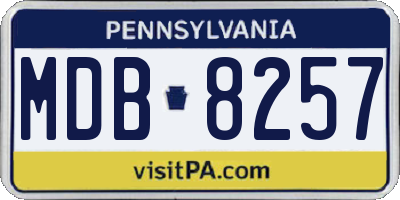 PA license plate MDB8257