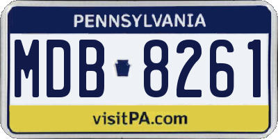 PA license plate MDB8261