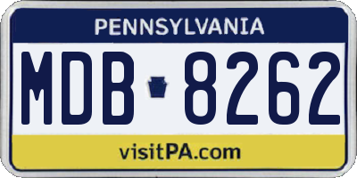 PA license plate MDB8262