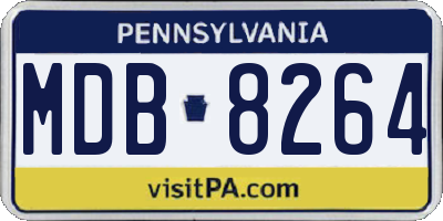 PA license plate MDB8264