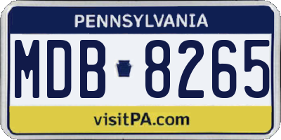 PA license plate MDB8265