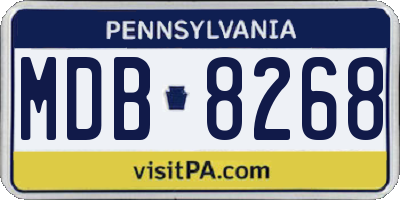 PA license plate MDB8268