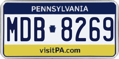 PA license plate MDB8269