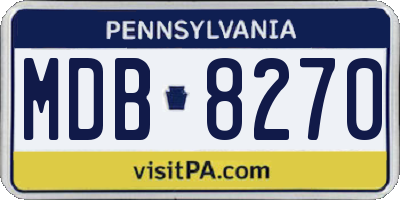 PA license plate MDB8270