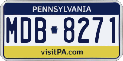 PA license plate MDB8271