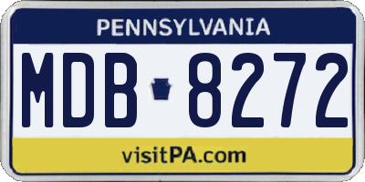 PA license plate MDB8272