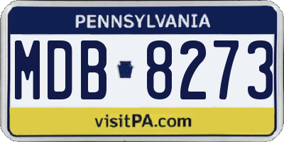 PA license plate MDB8273