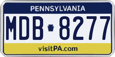 PA license plate MDB8277