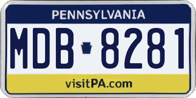 PA license plate MDB8281