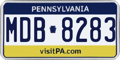 PA license plate MDB8283