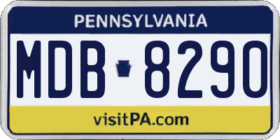 PA license plate MDB8290