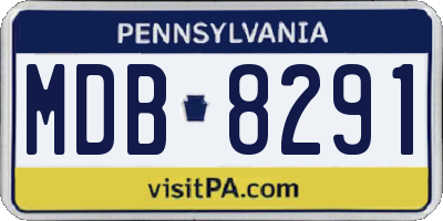 PA license plate MDB8291