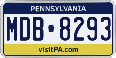 PA license plate MDB8293