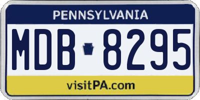 PA license plate MDB8295