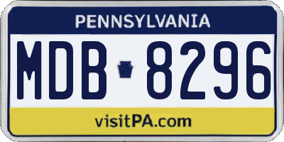 PA license plate MDB8296