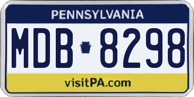 PA license plate MDB8298