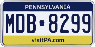PA license plate MDB8299