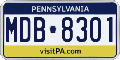 PA license plate MDB8301