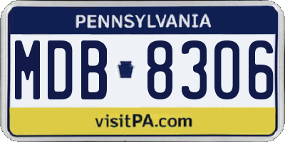 PA license plate MDB8306
