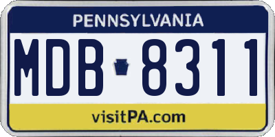 PA license plate MDB8311