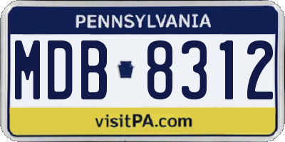 PA license plate MDB8312
