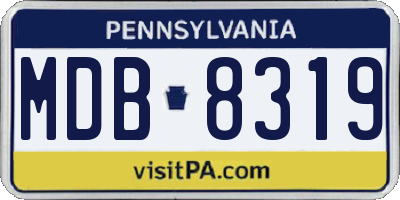 PA license plate MDB8319