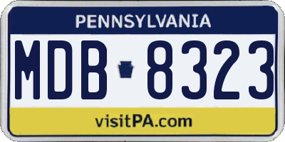 PA license plate MDB8323